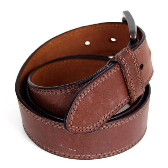 Columbia BROWN GENUINE LEATHER 1 3/8"Wd STITCH CASUAL DRESS MEN'S BELT 36 (G83 - Picture 6 of 15